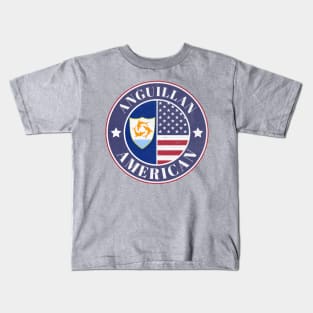 Proud Anguillan-American Badge - Anguilla Flag Kids T-Shirt